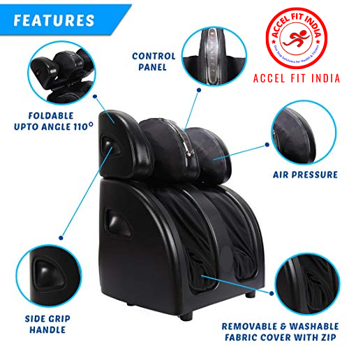 Accel Fit India Deluxe 3D Plus Shiatsu Leg Foot shiatsu foot massager with heat Massager for Foot Calf Thighs and Knee Pain Relief with Heat(Black) thumbnail 3
